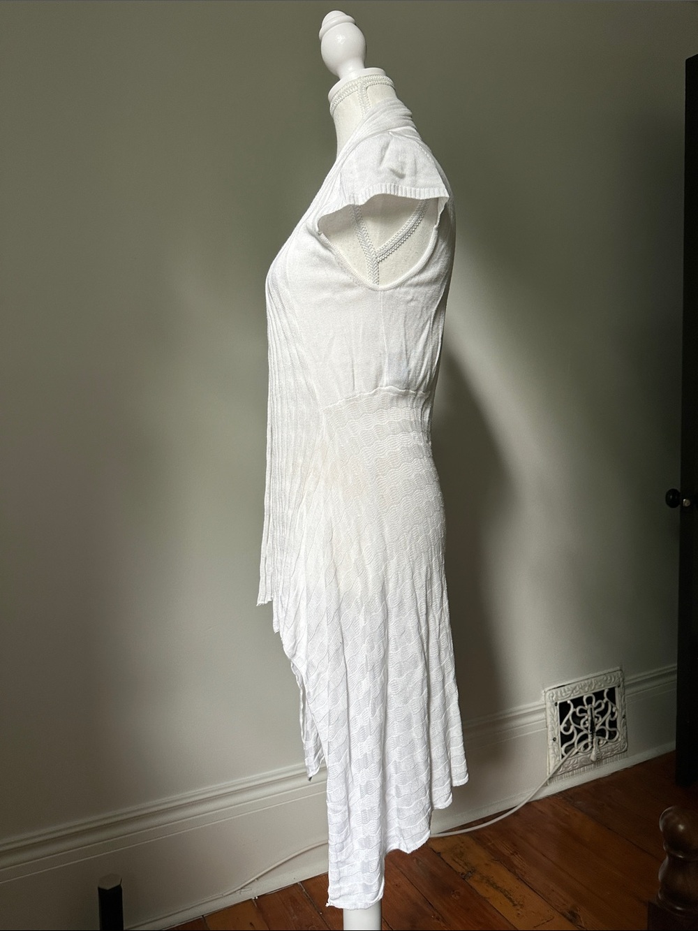 I.N.C. INTERNATIONAL CONCEPTS White Y2K Open Front Fairy Cottage Cardigan Medium - Picture 2 of 5